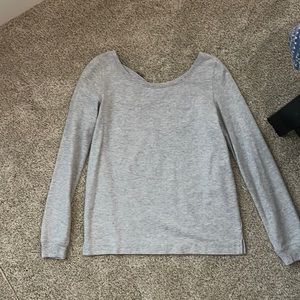 Aerie Gray Sweater with Criss Cross Back Detail - Size Small